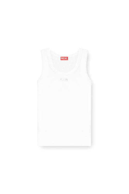 Slim ribbed tank top with metallic Oval D (3)