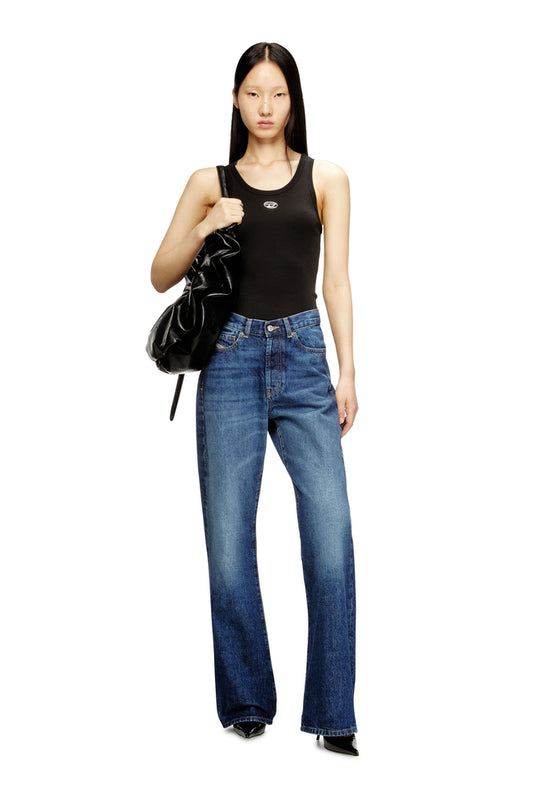 Slim ribbed tank top with metallic Oval D (2)