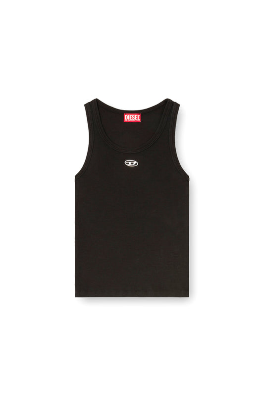 Slim ribbed tank top with metallic Oval D (3)