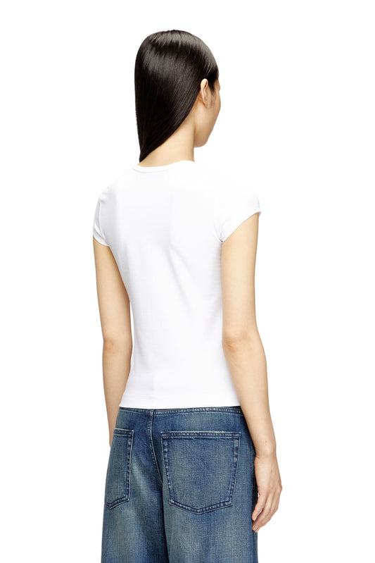 T-shirt with cut-out embroidered logo (1)