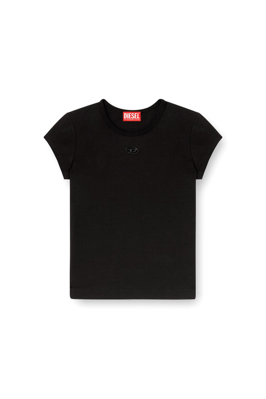 T-shirt with cut-out embroidered logo (3)