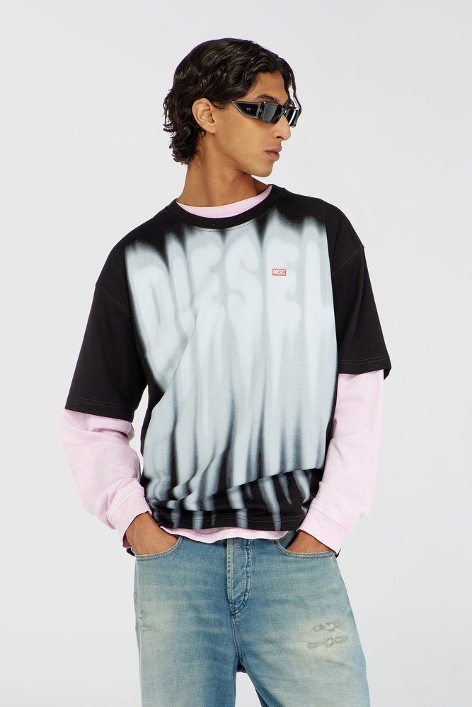 Cotton T-shirt with bold logo print