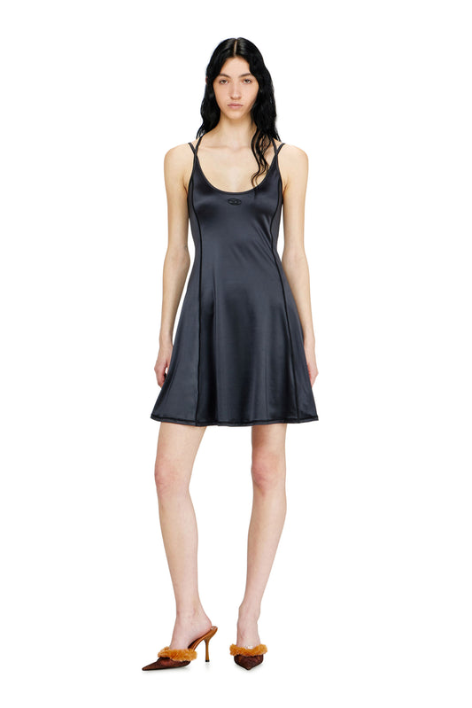 Fluid mini dress with double straps