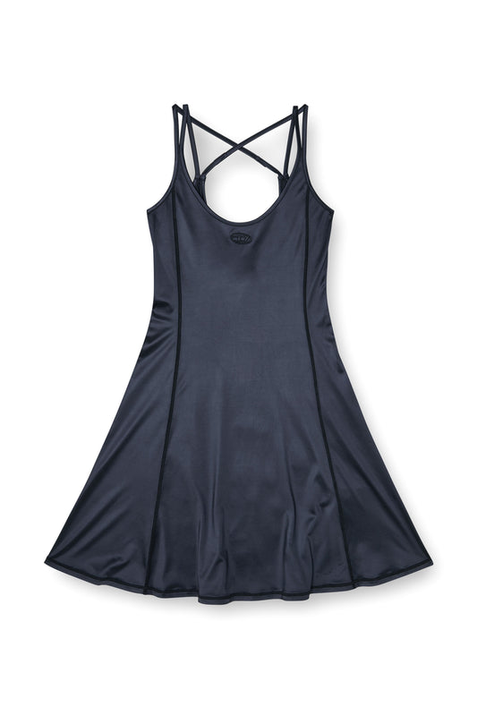 Fluid mini dress with double straps (4)