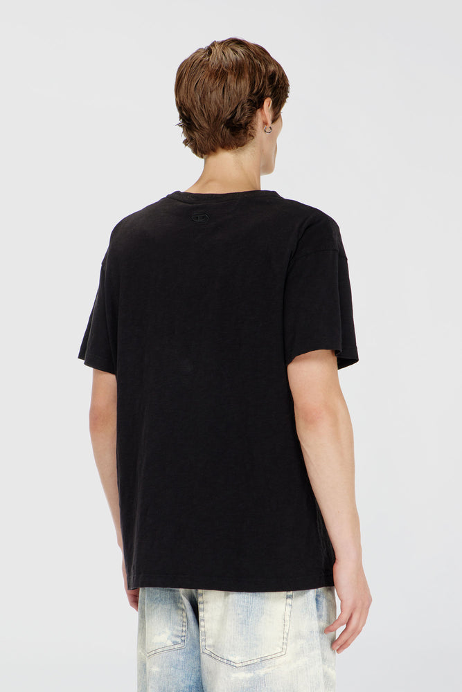 Cotton crew-neck T-shirt with foil print (1)