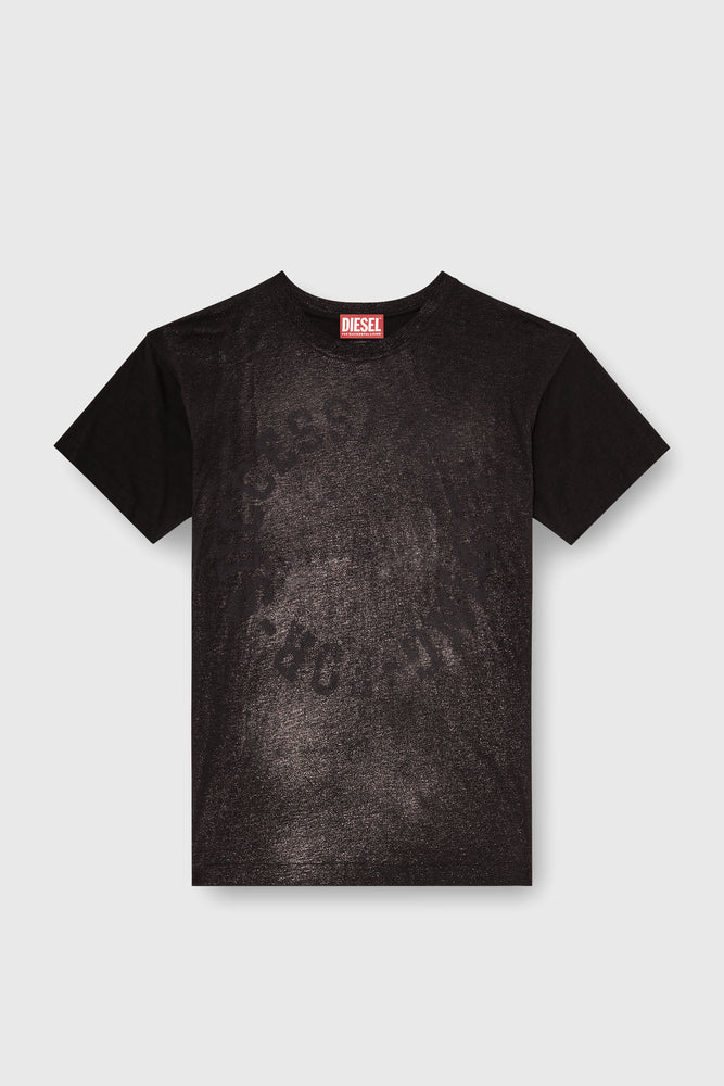 Cotton crew-neck T-shirt with foil print (3)