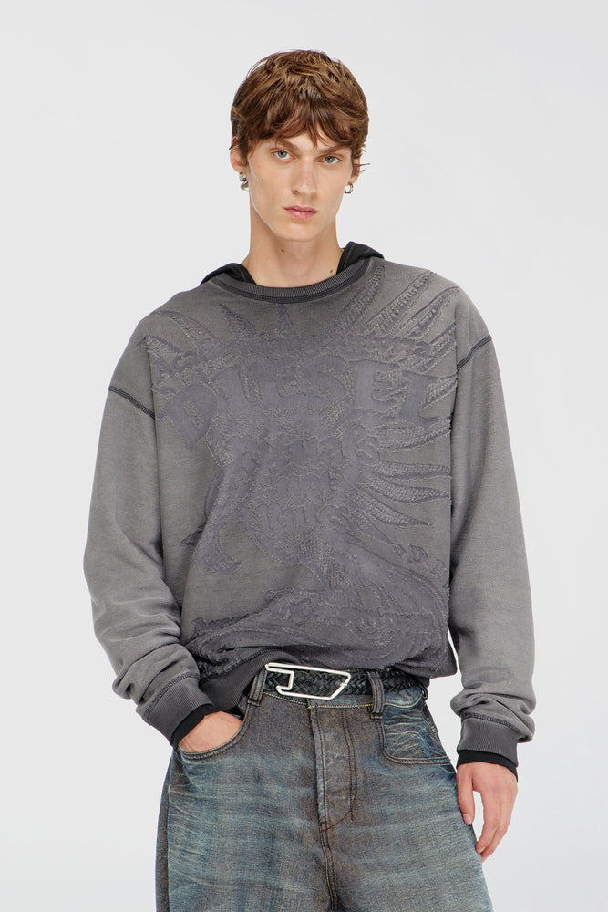 Sweatshirt with dévoré print