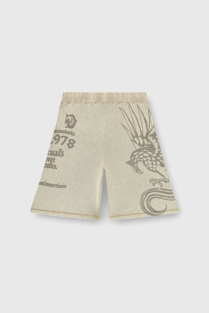 Mesh cotton sweatshorts with prints (3)