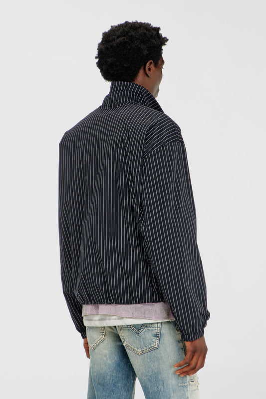 Nylon pinstripe Jacket with Phoenix embroidery (1)