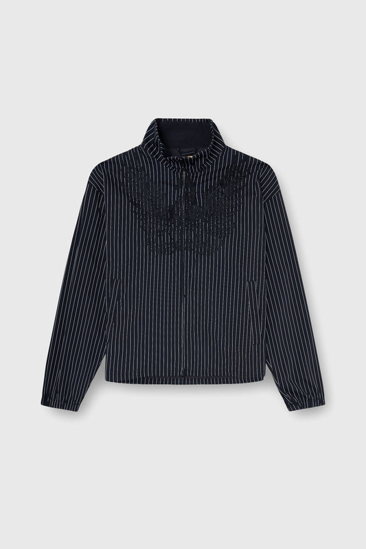 Nylon pinstripe Jacket with Phoenix embroidery (4)