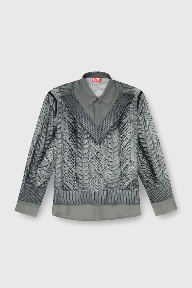 Long sleeve shirt with trompe l’oeil knit print (3)