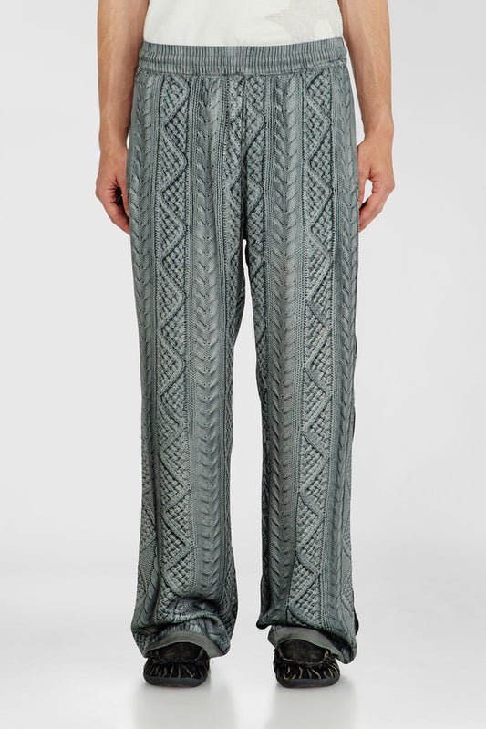 Fluid pants with all-over knit print