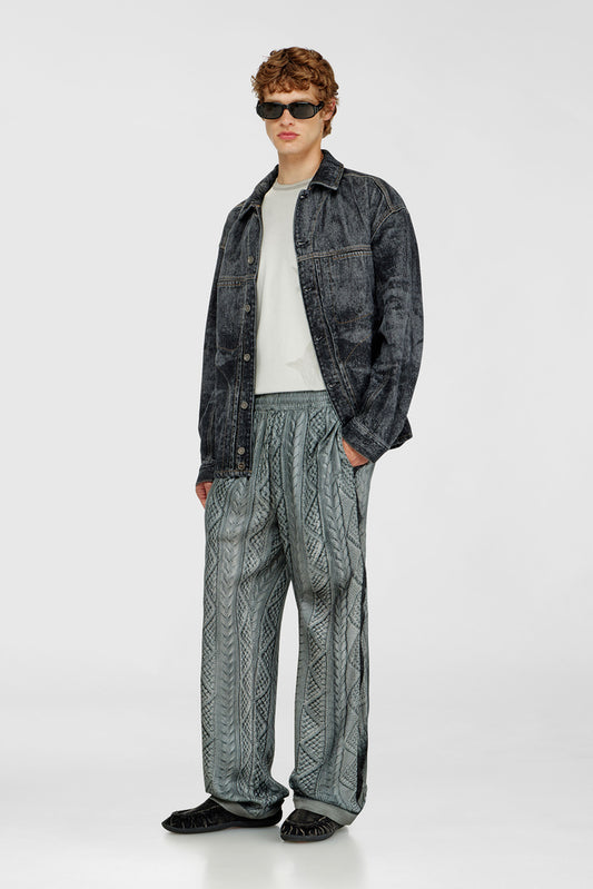 Fluid pants with all-over knit print (2)