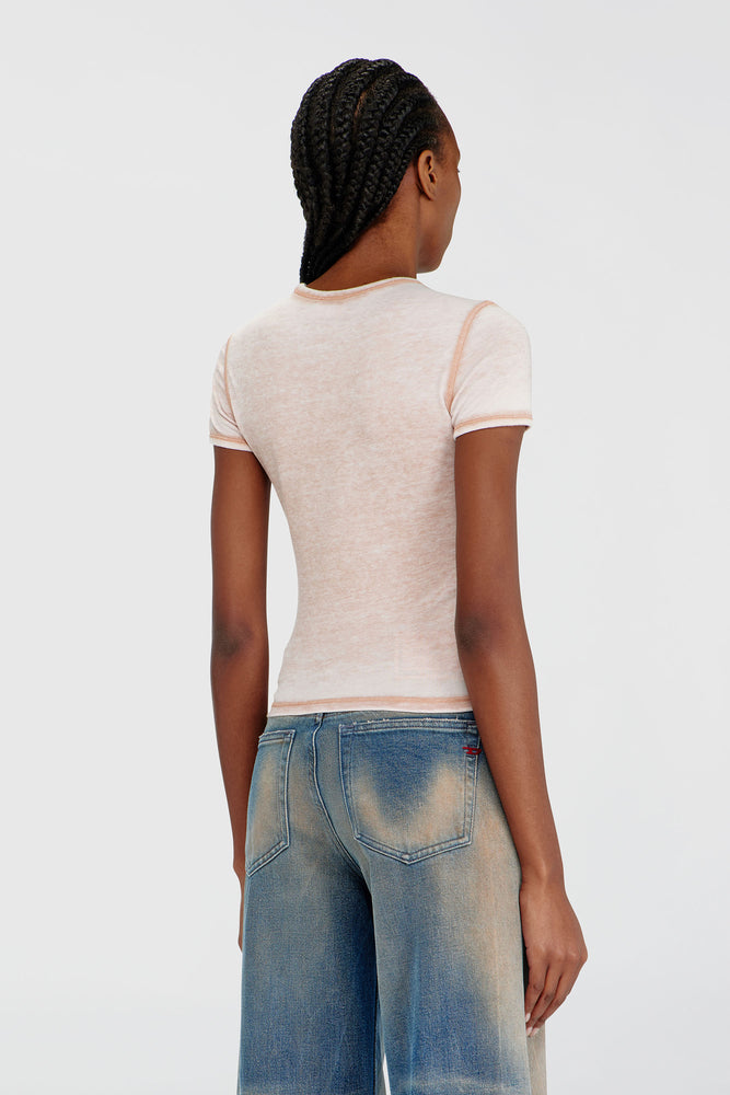 Slim jersey T-shirt with print and studs (1)