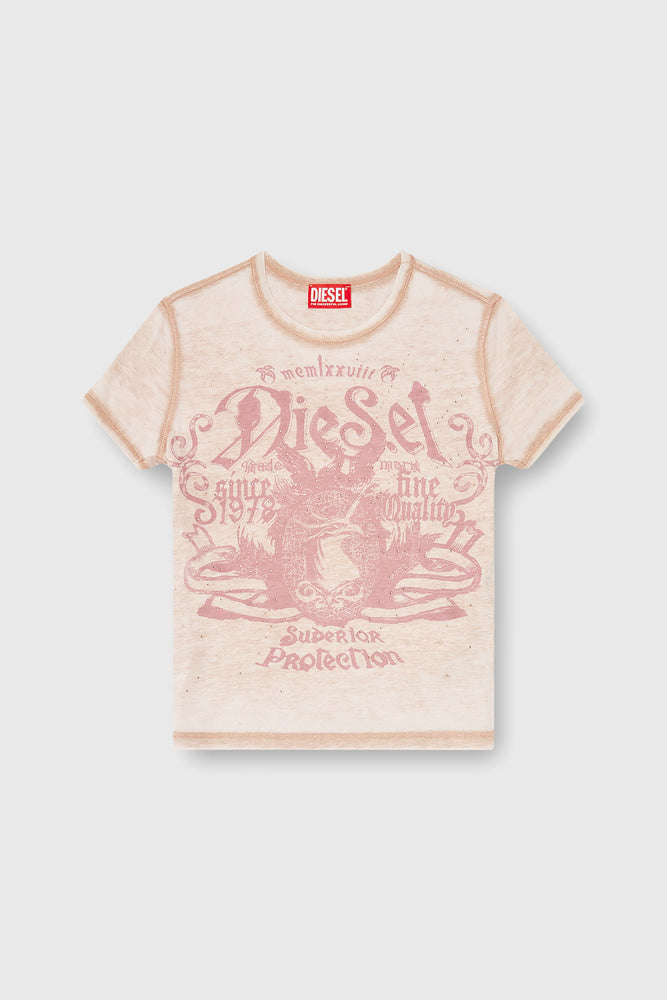 Slim jersey T-shirt with print and studs (3)