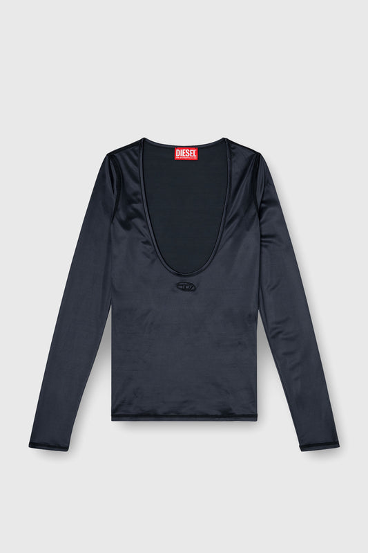 Nylon slim top scoop neck with Logo Oval D embroidery (3)