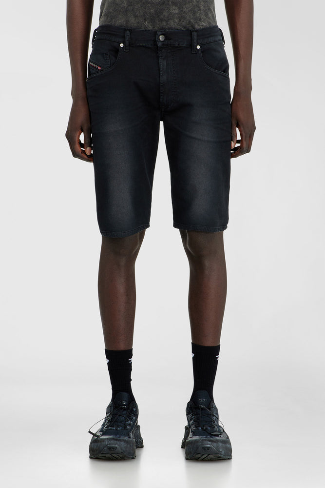 Slim shorts in coloured denim