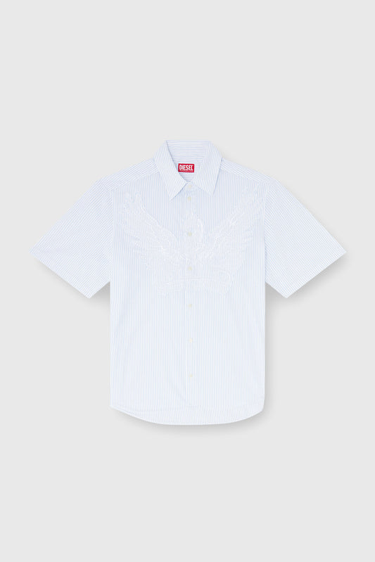 Striped poplin shirt with embroidered patch (3)
