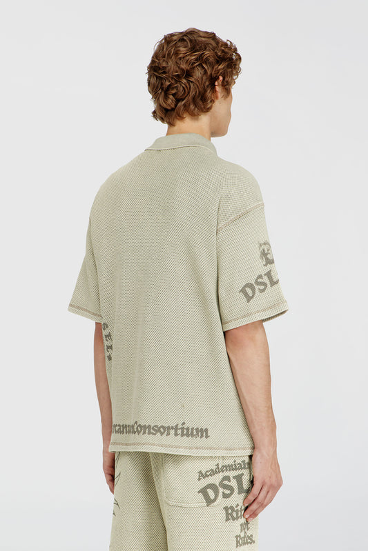 Mesh-jacquard polo shirt with Phoenix print (1)