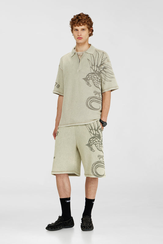Mesh-jacquard polo shirt with Phoenix print (2)