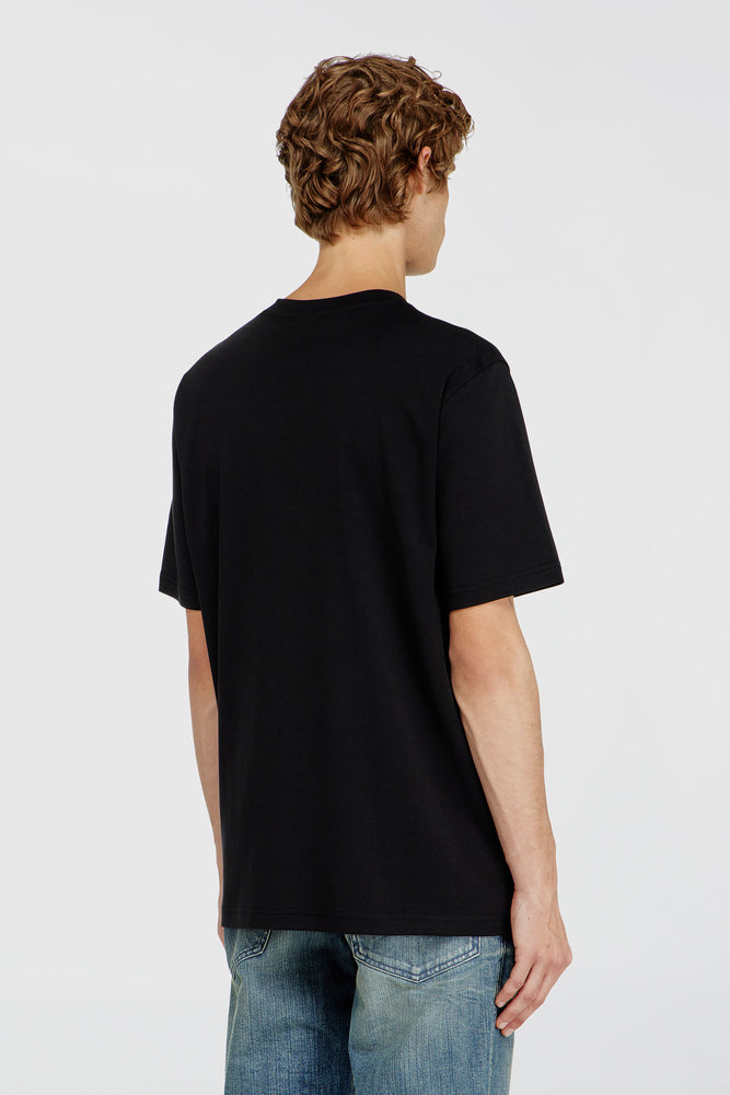 V-neck T-shirt with micro logo embroidery (1)