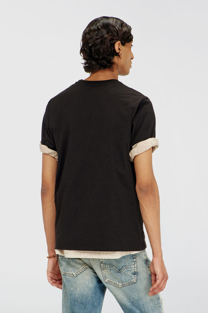 Cotton T-shirt with spray logo print (1)