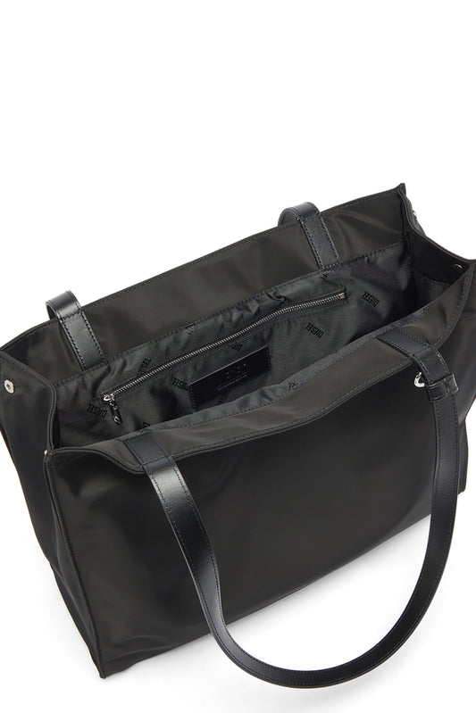 1DR - Shopping bag in nylon with leather flap (3)