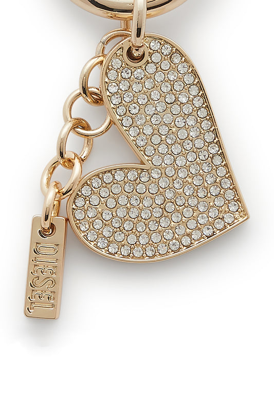 Metal heart charm with rhinestones (2)