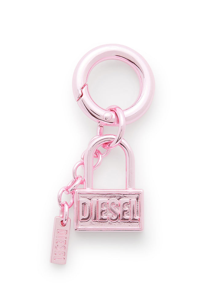 Metal keyring charm with padlock design