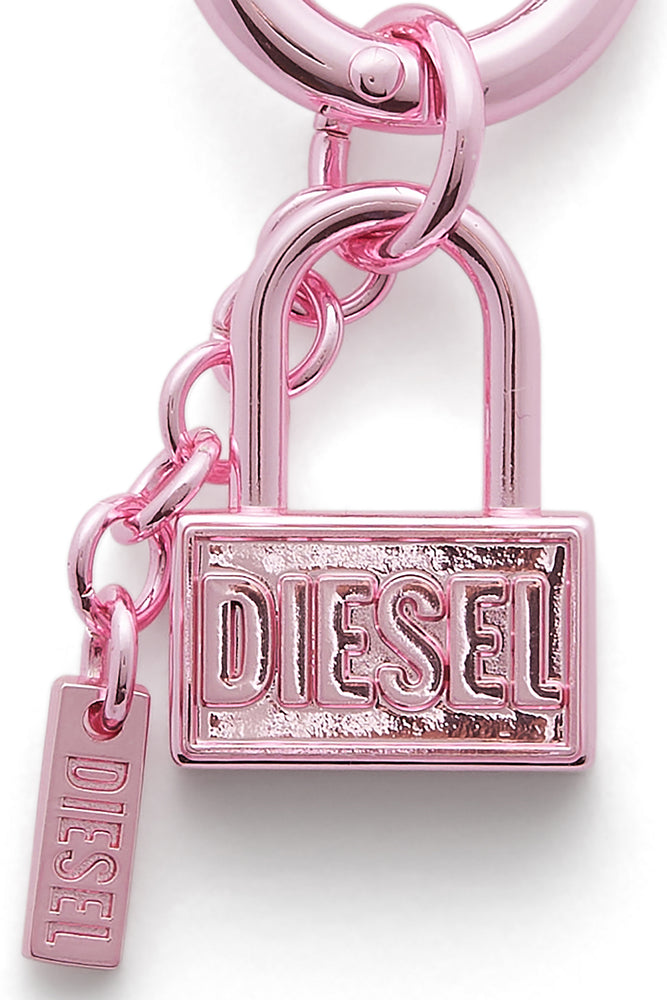 Metal keyring charm with padlock design (2)
