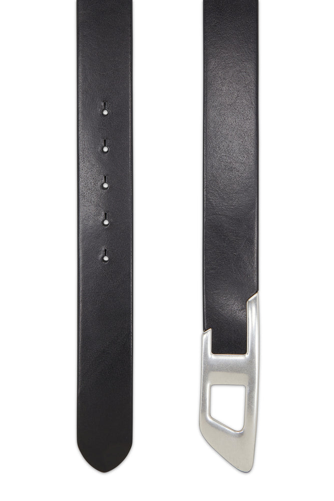 4 cm leather belt with metal D buckle (1)