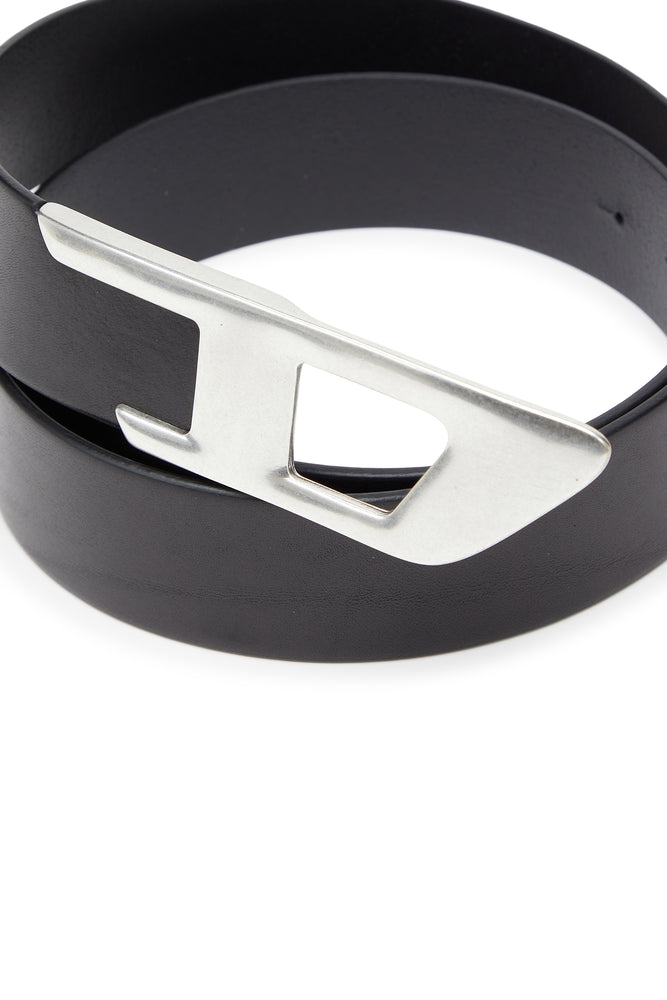 4 cm leather belt with metal D buckle (2)
