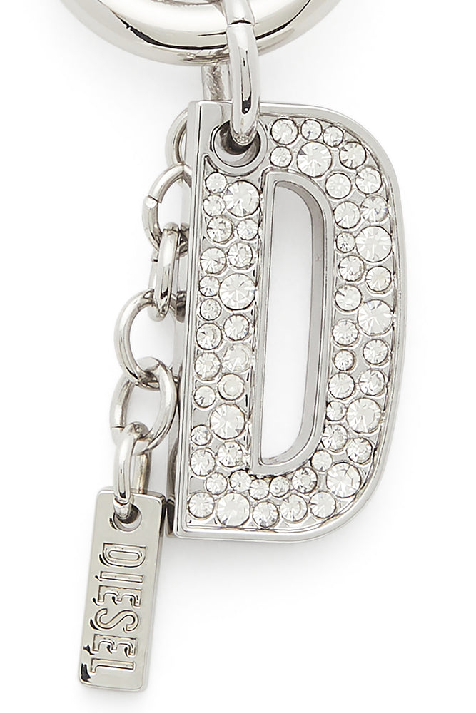 Metal keyring charm with crystal D (2)