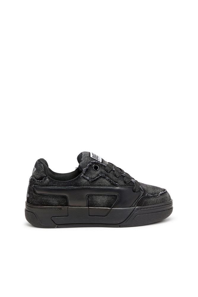 S-D-Ollie - Sneakers in frayed denim e leather