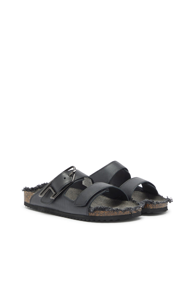 D-Woodstock - Leather slide with cork footbed (1)