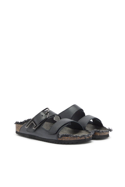D-Woodstock - Leather slide with cork footbed (1)