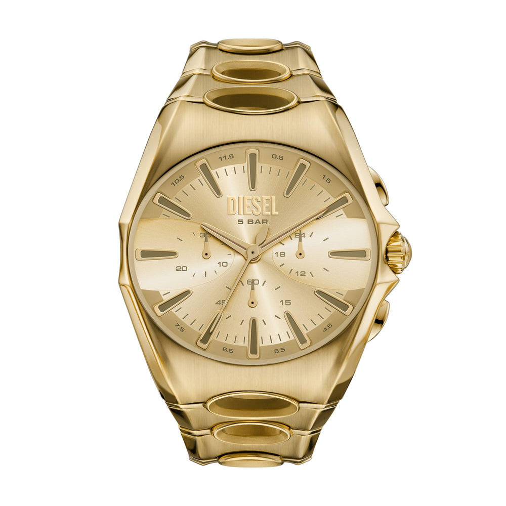 Diesel D-Curve Chronograph Gold-Tone Stainless Steel Watch