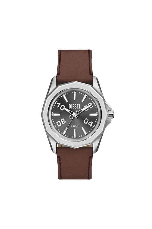 Stinger Three-Hand Brown Leather Watch