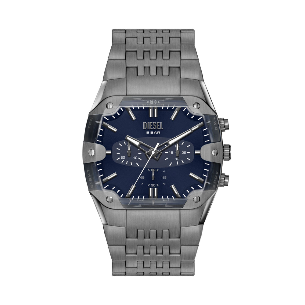 Diesel Spiked Cushion Chronograph Gunmetal Stainless Steel Watch
