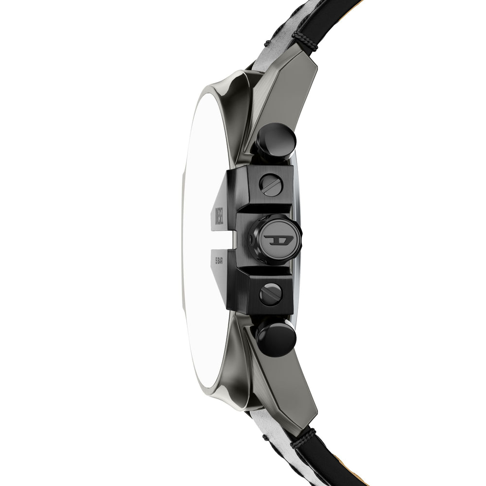 Diesel Mega Chief Slim Chronograph Black Leather Watch (2)