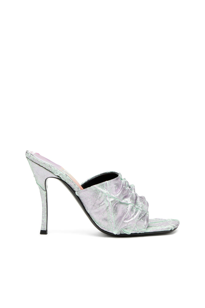 D-Sydney-Mule sandals in shimmering denim