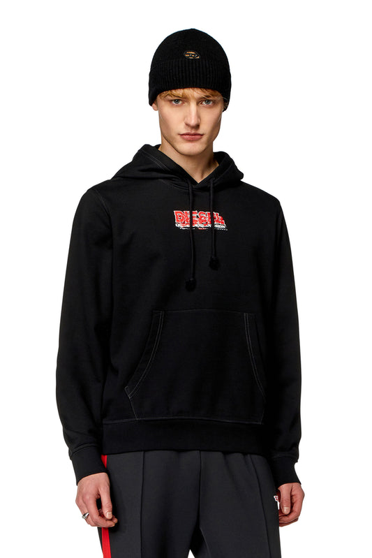 Hoodie with glitchy logo