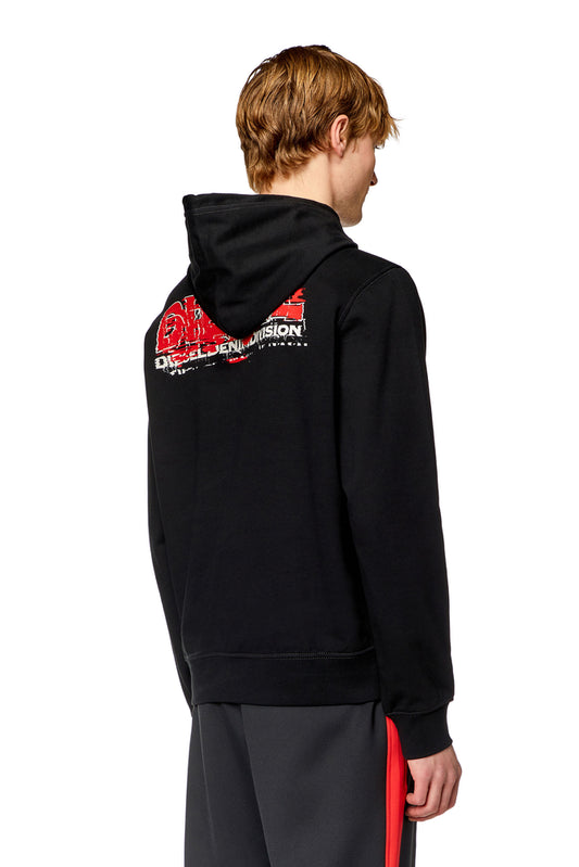 Hoodie with glitchy logo (1)