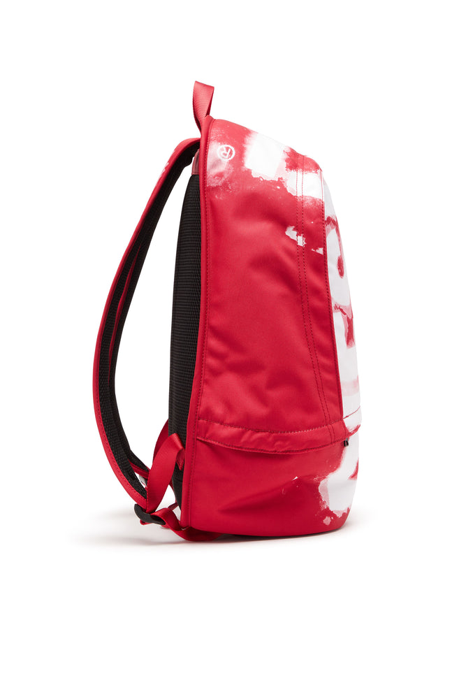 Backpack with white and red logo cheap