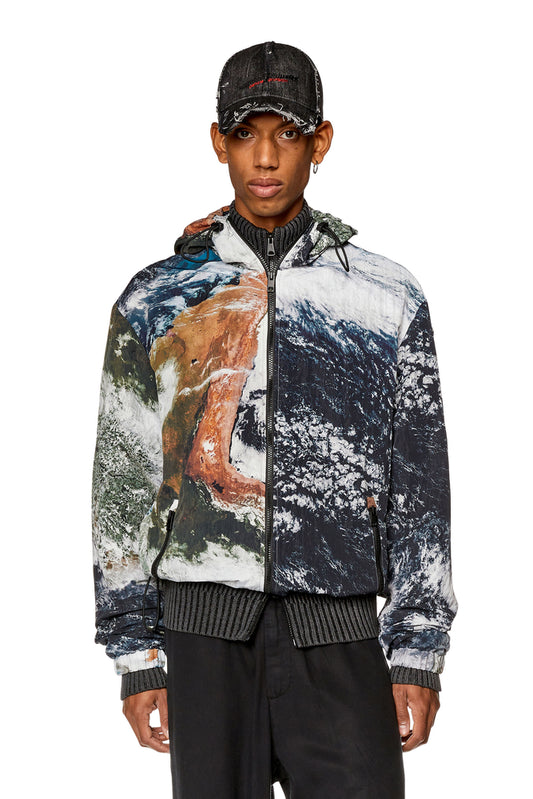 Windbreaker with Planet print