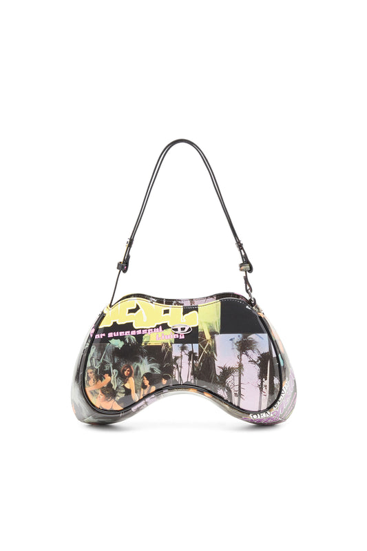 Play-Shoulder bag in printed glossy PU & 8058992834891