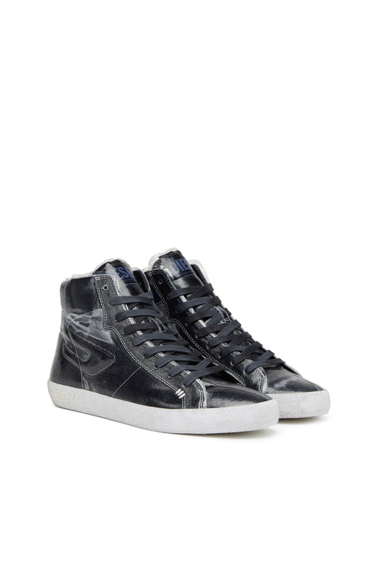 S-Leroji Mid - High-top canvas sneakers with TPU overlay (1)