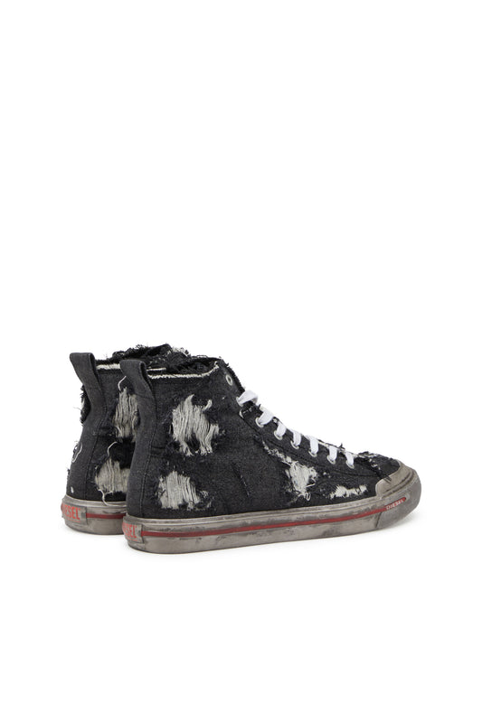 S-Athos Mid - High-top sneakers in frayed denim (2)