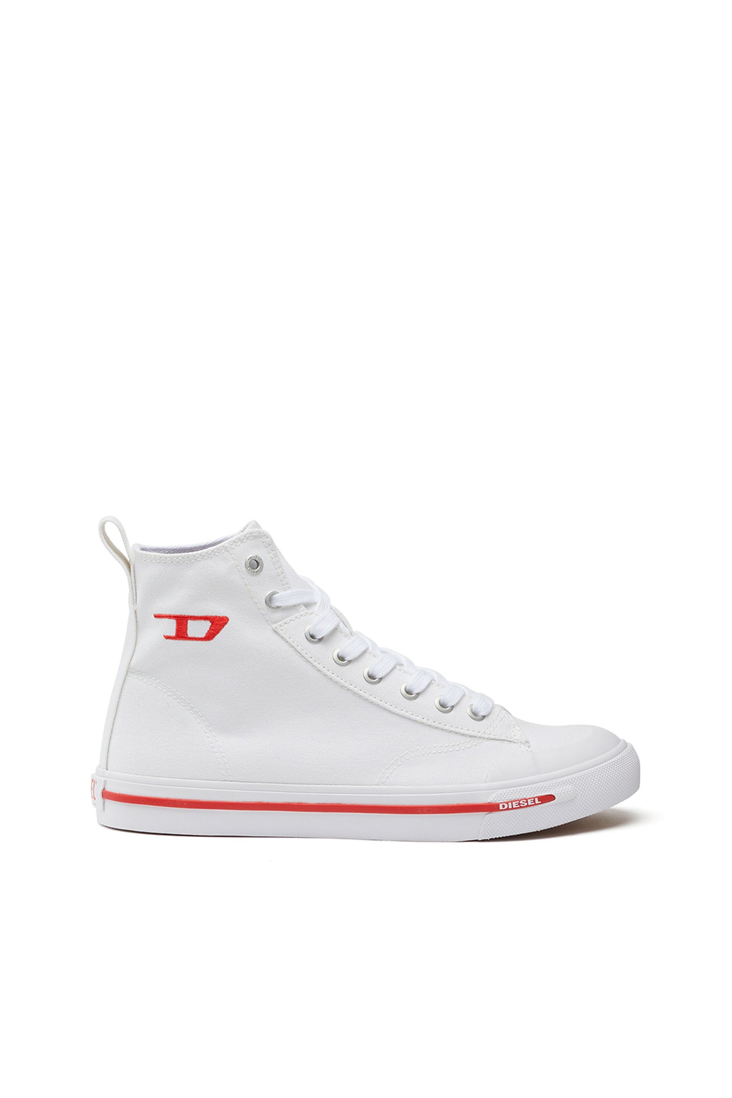 High-top canvas sneakers with oval patch & 8051385248442 & 8051385248428