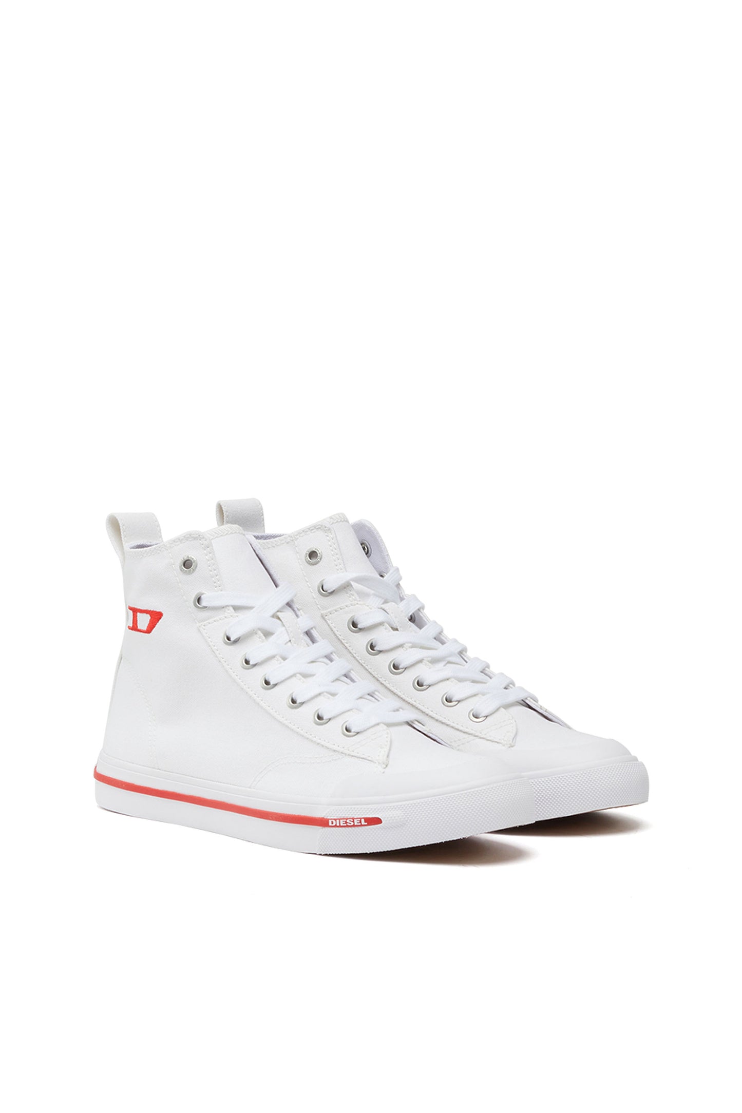 High-top canvas sneakers with oval patch (1)